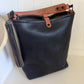 Slim Hobo Bucket in Horween Jet Black Full Grain Leather w/Hermann Oak Strap