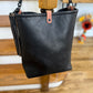 Slim Hobo Bucket in Horween Jet Black Full Grain Leather w/Hermann Oak Strap