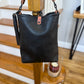 Slim Hobo Bucket in Horween Jet Black Full Grain Leather w/Hermann Oak Strap