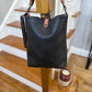 Slim Hobo Bucket in Horween Jet Black Full Grain Leather w/Hermann Oak Strap