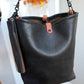 Slim Hobo Bucket in Horween Jet Black Full Grain Leather w/Hermann Oak Strap