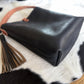Slim Hobo Bucket in Horween Jet Black Full Grain Leather w/Hermann Oak Strap