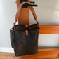 Slim Hobo Bucket in Horween Jet Black Full Grain Leather w/Hermann Oak Strap