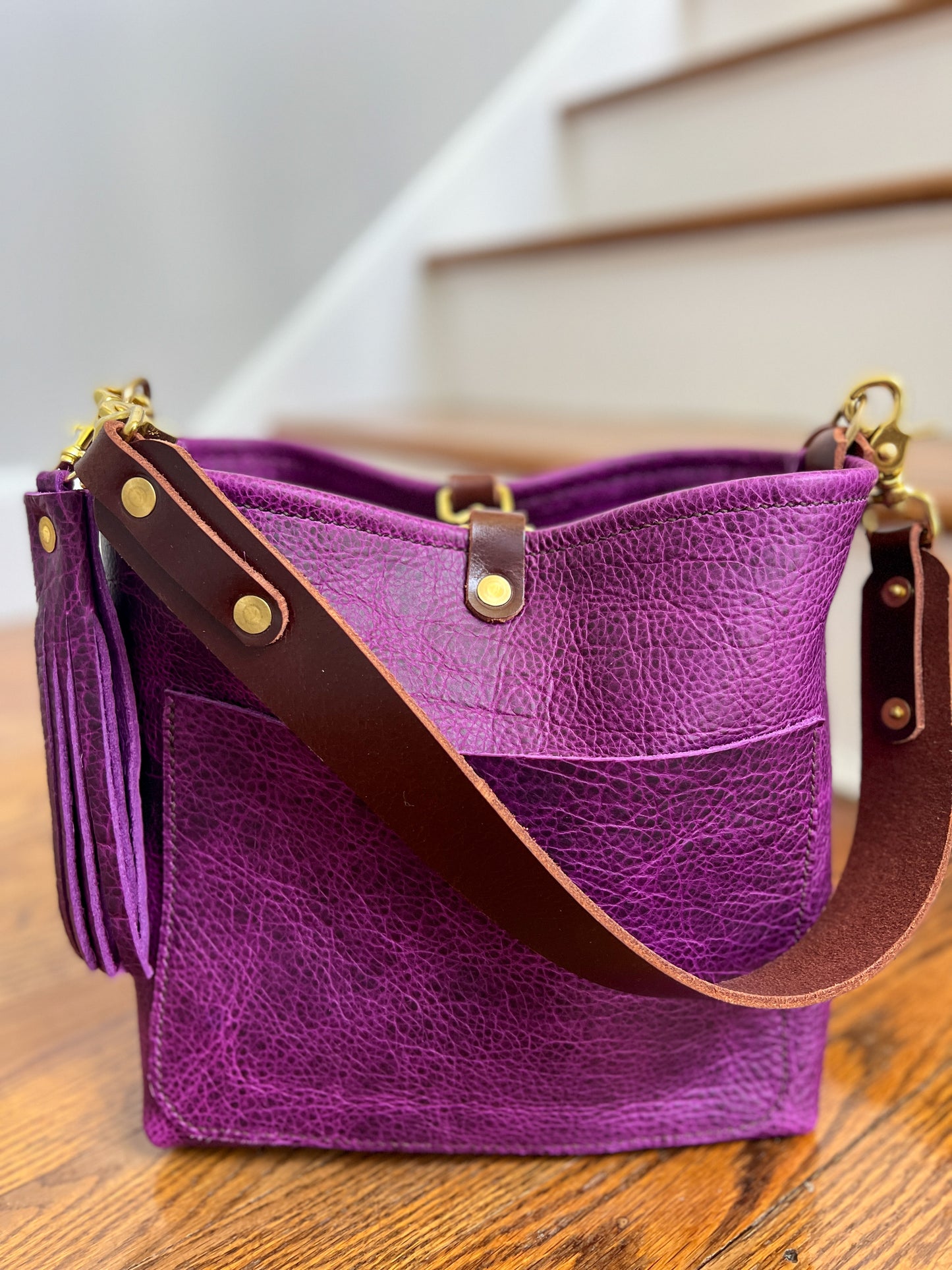 Bennett Bucket “shorty” in Grape Bison