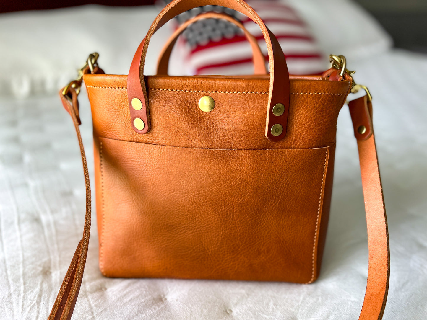 Brookie Crossbody Tote in Montana Veg-tan