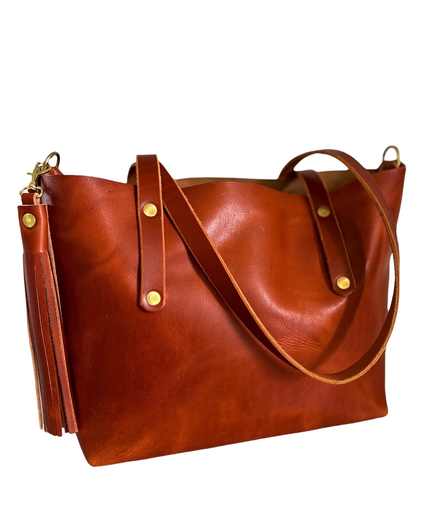 East-West Tote in English Tan Dublin Horween