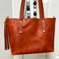 East-West Tote in English Tan Dublin Horween