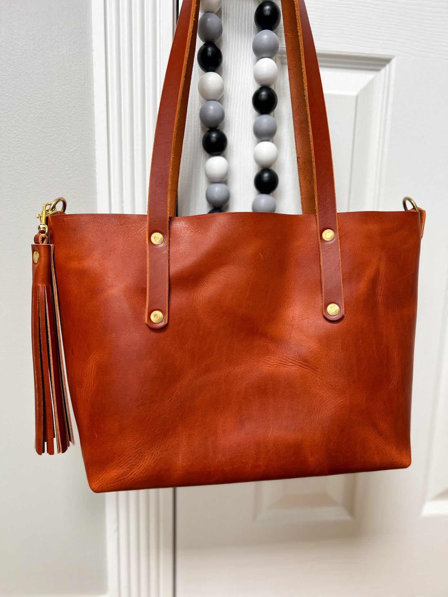 East-West Tote in English Tan Dublin Horween