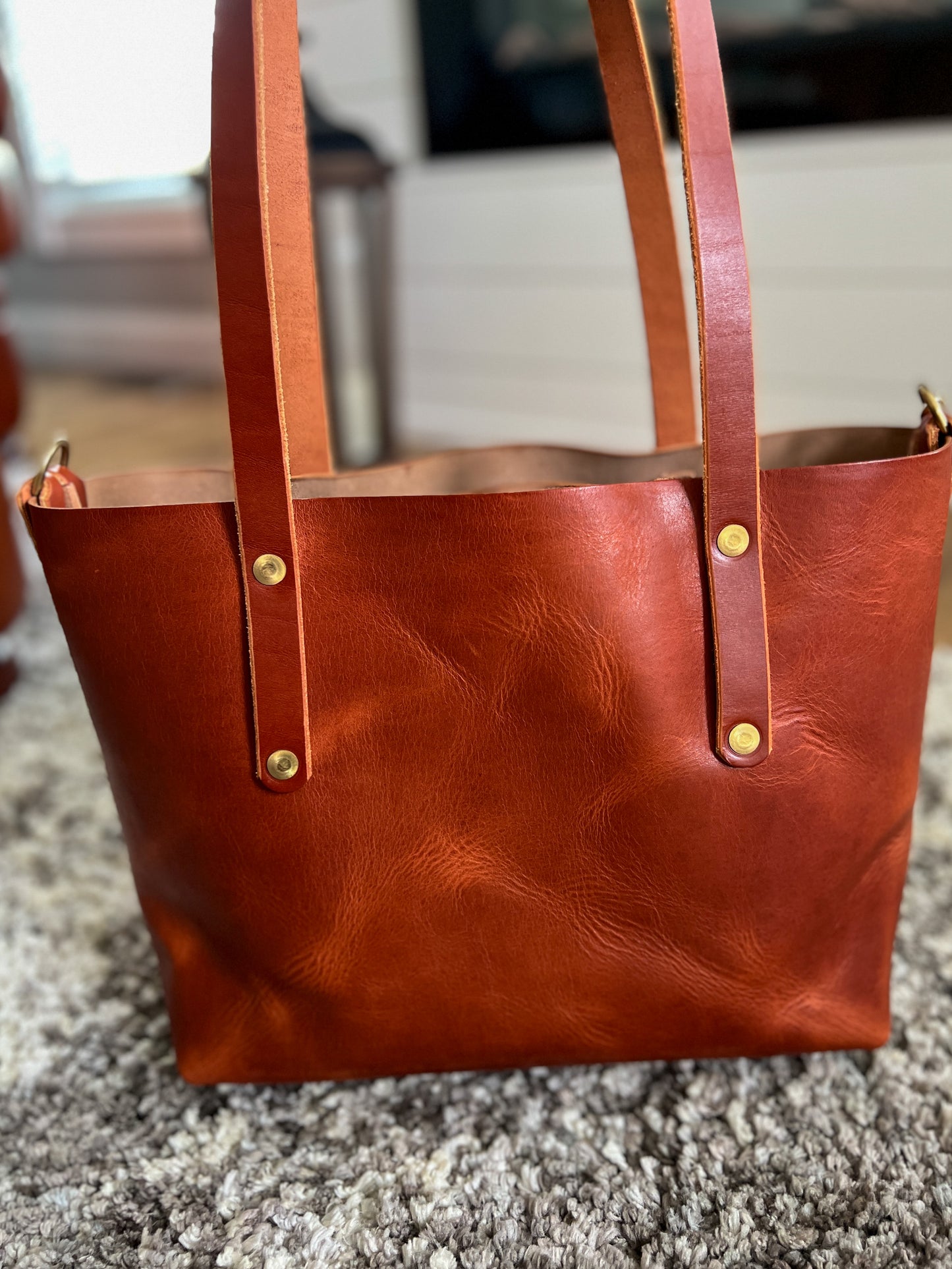 East-West Tote in English Tan Dublin Horween