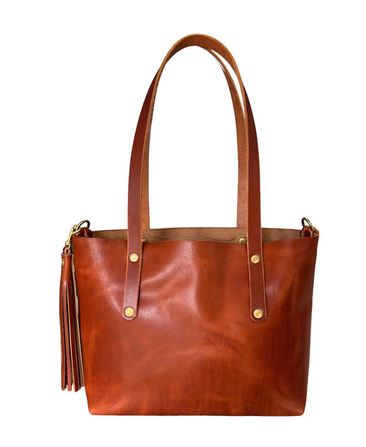 East-West Tote in English Tan Dublin Horween