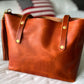 East-West Tote in English Tan Dublin Horween