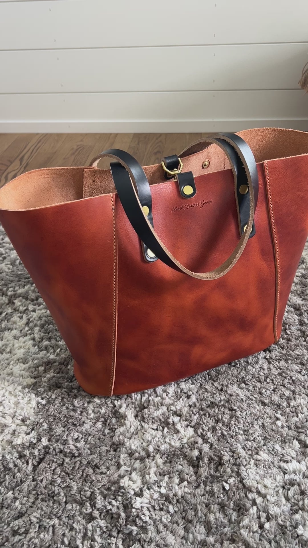 Portland Leather Goods - Cognac Large Tote w/ Tan Handles good