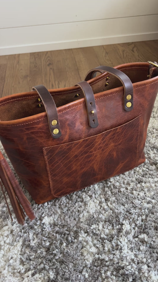 East-West Tote in Maple Glazed Bison