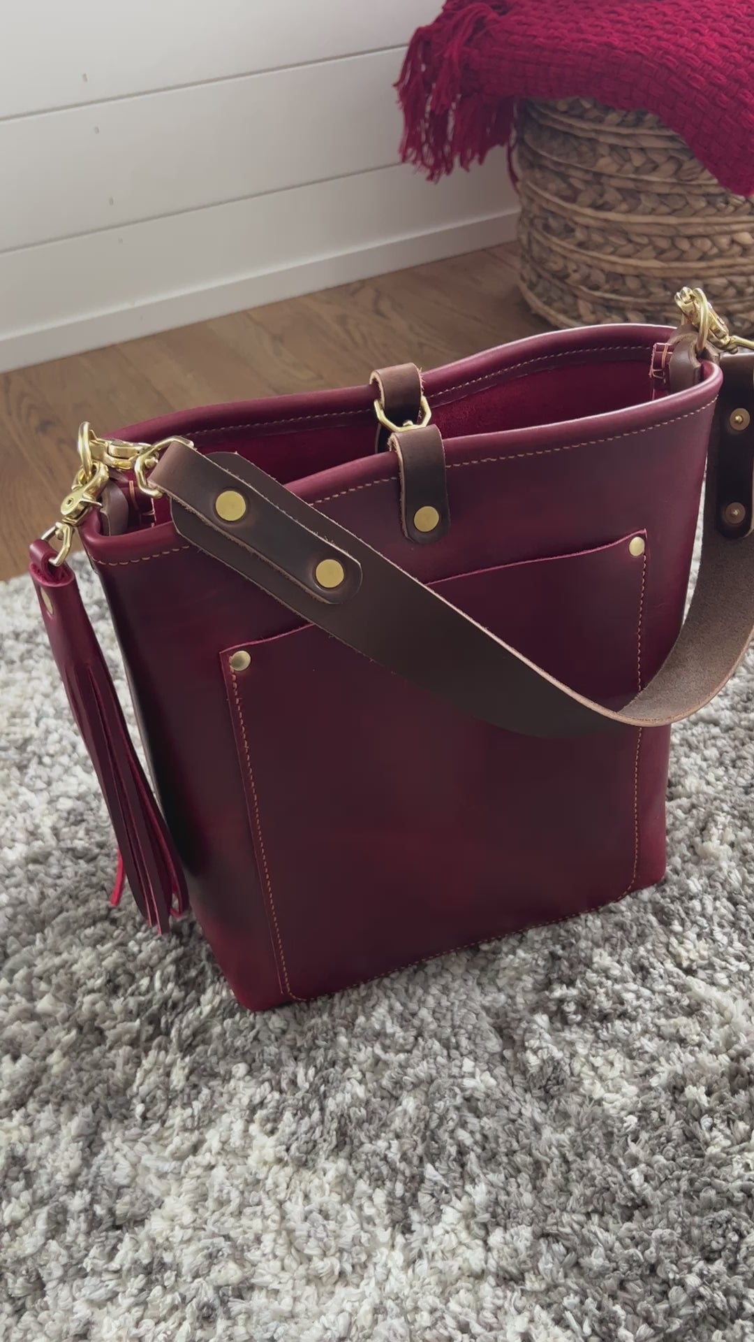 Bennett Bucket in Horween London Bus Red – Lamb Leather Goods, LLC