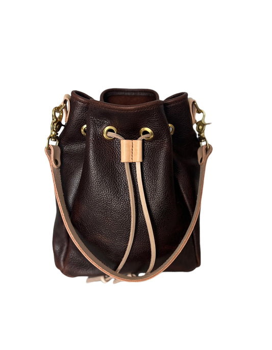 Emery Drawstring Bucket in Mocha