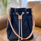 Emery Drawstring Bucket in Navy Kodiak