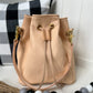 Emery Drawstring Bucket in Milled Vegetable Tan