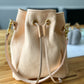 Emery Drawstring Bucket in Milled Vegetable Tan