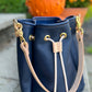 Emery Drawstring Bucket in Navy Kodiak