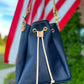 Emery Drawstring Bucket in Navy Kodiak