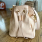 Emery Drawstring Bucket in Milled Vegetable Tan