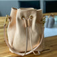 Emery Drawstring Bucket in Milled Vegetable Tan
