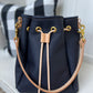 Emery Drawstring Bucket in Navy Kodiak