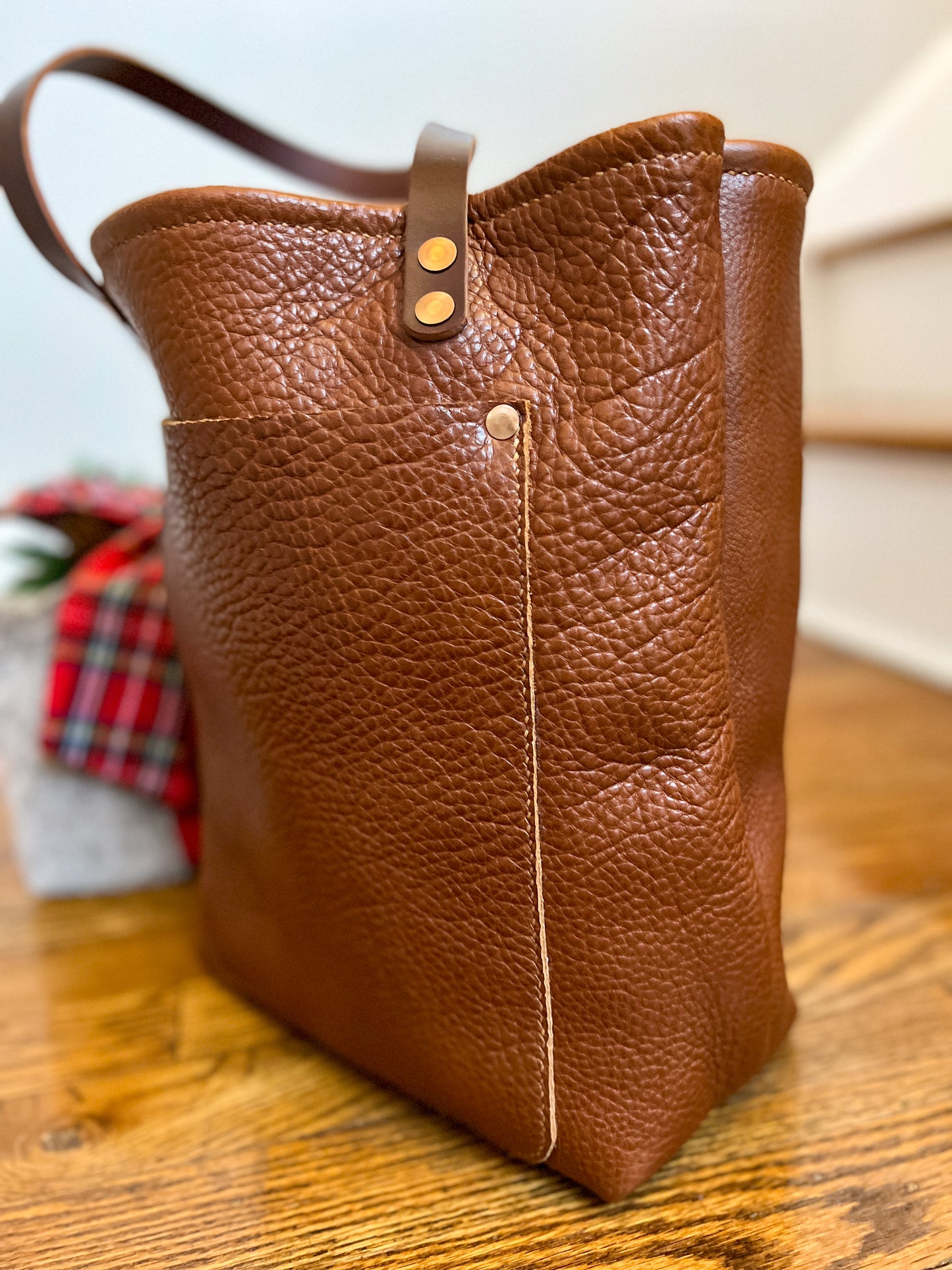 Tall Tote in English Tan