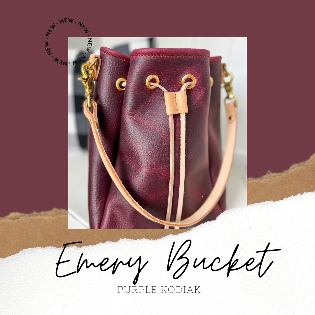 Emery Drawstring Bucket in Purple Kodiak