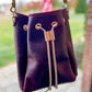 Emery Drawstring Bucket in Purple Kodiak