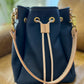 Emery Drawstring Bucket in Navy Kodiak