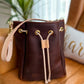 Emery Drawstring Bucket in Tan Kodiak