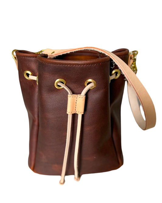 Emery Drawstring Bucket in Tan Kodiak