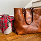 Medium Tote in Maple Glazed Bison Leather