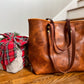 Medium Tote in Maple Glazed Bison Leather