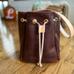 Emery Drawstring Bucket in Tan Kodiak